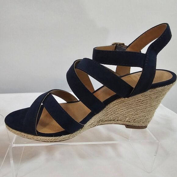 Dulce Vita Sandals Women's 8 dV8 Wedge 3" Heel Open Toe Buckle Black & Tan - Picture 10 of 13